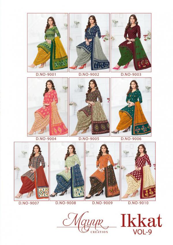 Mayur Ikkat Vol 9  Cotton Patiyala Unstich Dress Material Collection